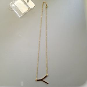 Sideways Y Initial Necklace